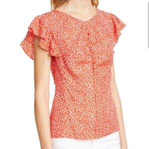 REBECCA TAYLOR | Red Floral Blouse